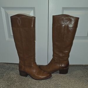 Donald J. Pliner Willi Chesnut Brown Leather Boots